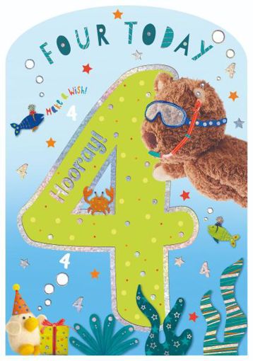 Picture of FOUR TODAY BIRTHDAY CARD - BLUE
